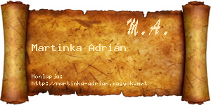 Martinka Adrián névjegykártya